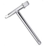 rako RTC-007 Square Drive T-Type Spanner, Size 3/8 x 1/2 x 3/4mm, Length 250mm, Weight 0.6kg, Finish Chrome Plated