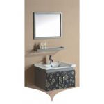 Elegant Casa SS-007 Bathroom Cabinet, Main Cabinet Size 620 x 470 x 430mm, Mirror Size 600 x 500mm, Material Stainless Steel