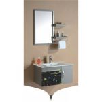 Elegant Casa SS-011 Bathroom Cabinet, Main Cabinet Size 800 x 460 x 420mm, Mirror Size 800 x 500mm, Side Cabinet 320 x 120 x 120mm, Material Stainless Steel