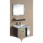Elegant Casa SS-013 Bathroom Cabinet, Main Cabinet Size 600 x 460 x 450mm, Mirror Size 600 x 500mm, Side Cabinet 500 x 120 x 40mm, Material Stainless Steel