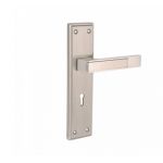 Harrison 20601 Economy Door Handle Set with Computer Key, Design PTC, Lock Type CY, Finish S/C, Size 175mm, No. of Keys 3, Lever/Pin 5P, Material White Metal, Computer Key Length 250mm