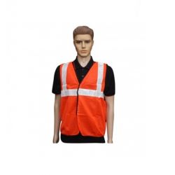 Safety AID Reflective Jacket, Color Orange, Size 2 inch, Material Type Cloth
