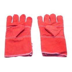 AIQS LI03 Industrial Leather Gloves, Thickness 1-1.2mm, Color Red