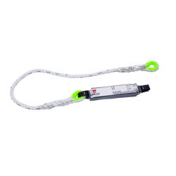 Abrigo AB-201 Twisted PP Rope Lanyard With Energy Absorber With 1 Karabiner & Double Scaffolding Hook, Length 12mm