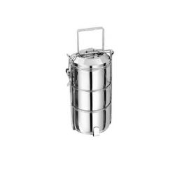 Generic Stainless Steel Thai Lunch Box, Diameter 10cm, Number of Containers 3