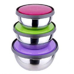 Generic Stainless Steel Colour Lid Bowl