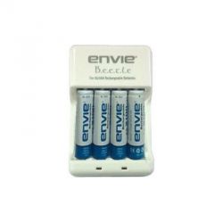 Envie ECR-20 Battery Charger with 4 Pieces 1000mAh AA Ni-Cd Camera Battery, Battery Capacity 1000mAh, Battery Type AA Ni-Cd