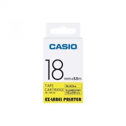 Casio XR-18FYW Label Printer Fluorescent Tape Cartridge, Length 55 m