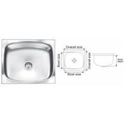 Nirali Glister Glossy Finish Kitchen Sink, Size: 460 x 385mm