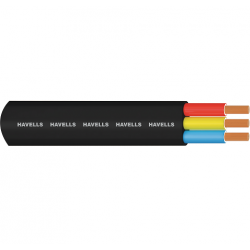 Havells Flat PVC Sheathed Industrial Cable for Submersible Pump Motors, Conductor Area 1.5sq mm, Length 1000m