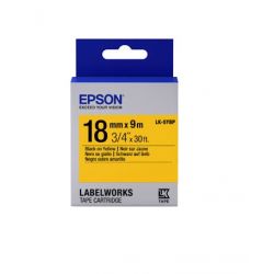 Epson LK-5YBP Label Tape, Color Black on Yellow, Size 18mm