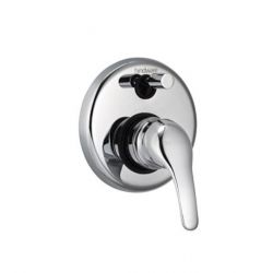 Hindware F480014 Single Lever Divertor With Wall Flange And Knob, Finsih Chrome