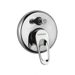 Hindware F210018 Single Lever Divertor With Wall Flange And Knob, Finsih Chrome