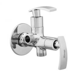 Kerro CU-12 Two-Way Angle Cock Faucet, Model Cute, Material Brass, Color Silver, Finish Chrome