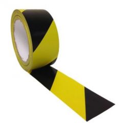Om Autoelectro Private Limited OMCL05B Floor Marking Tape, Color Black & Yellow, Size 2inch x 33m