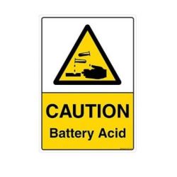 Safety Sign Store CW101-A3AL-01 Caution: Battery Acid Sign Board