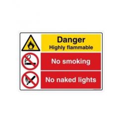 Safety Sign Store CW108-A3V-01 Danger: Highly Flammable Sign Board