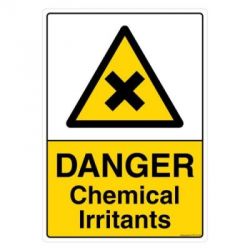 Safety Sign Store CW110-A4V-01 Danger: Chemical Irritants Sign Board