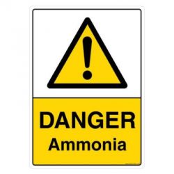 Safety Sign Store CW111-A3AL-01 Danger: Ammonia Sign Board