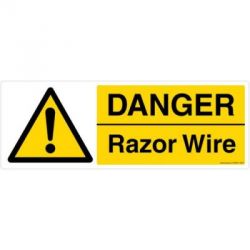 Safety Sign Store CW206-1029AL-01 Danger: Razor Wire Sign Board