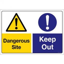 Safety Sign Store CW207-A3AL-01 Caution: Dangerous Site Keep Out Sign Board