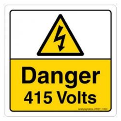 Safety Sign Store CW311-210AL-01 Danger: 415 Volts Sign Board