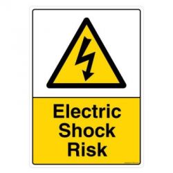 Safety Sign Store CW314-A3PC-01 Electric Shock Risk Sign Board