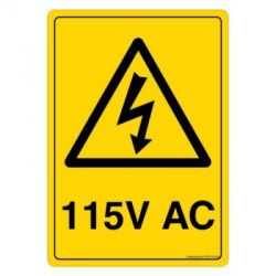 Safety Sign Store CW319-A5V-01 Warning: 115V Ac Sign Board
