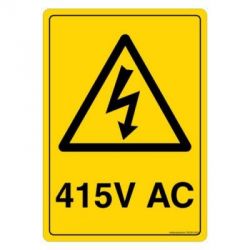 Safety Sign Store CW320-A5V-01 Warning: 415V Ac Sign Board