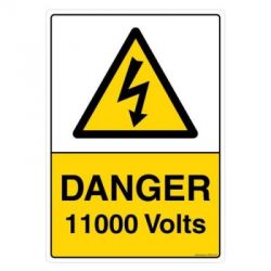 Safety Sign Store CW322-A3AL-01 Danger: 11000 Volts Sign Board