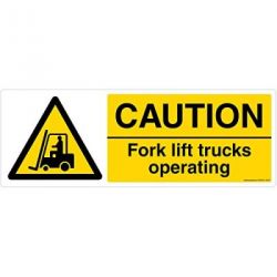 Safety Sign Store CW409-2159AL-01 Caution: Fork Lift Trucks Operating Sign Board
