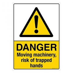 Safety Sign Store CW417-A3AL-01 Danger: Moving Machinery Risk Of Trapped Hands Sign Board