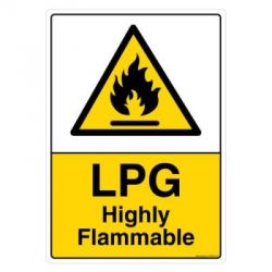 Safety Sign Store CW420-A4PC-01 Lpg Highly Flammable Sign Board
