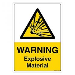 Safety Sign Store CW449-A3AL-01 Warning: Explosive Material Sign Board