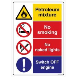 Safety Sign Store CW450-A3PC-01 Petroleum Mixture No Smoking Sign Board