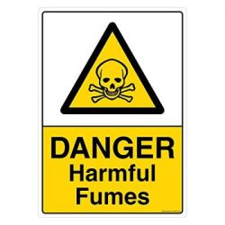 Safety Sign Store CW454-A3AL-01 Danger: Harmful Fumes Sign Board