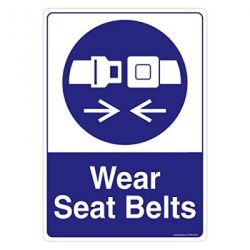 Safety Sign Store CW603-A4AL-01 Wear Seat Belts Sign Board