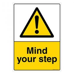 Safety Sign Store CW607-A3AL-01 Mind Your Step Sign Board