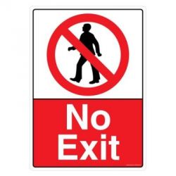 Safety Sign Store CW609-A3AL-01 No Exit Sign Board