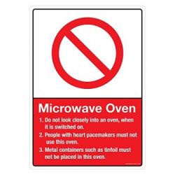 Safety Sign Store CW611-A4PC-01 Microwave Oven Sign Board
