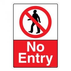 Safety Sign Store CW619-A3AL-01 No Entry Sign Board