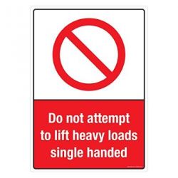 Safety Sign Store CW626-A4PC-01 Do Not Attempt To Lift Heavy Loads Sign Board