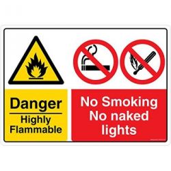Safety Sign Store CW707-A3V-01 Danger: Highly Flammable Sign Board