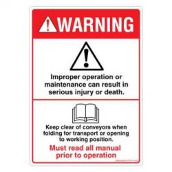 Safety Sign Store DS101-A6V-01 Warning: Read Manual Sign Board
