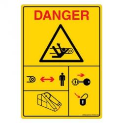 Safety Sign Store DS404-A6PC-01 Danger: Nip Point Hazard - Graphic Sign Board