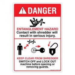 Safety Sign Store DS405-A6V-01 Danger: Entanglement Hazard Sign Board