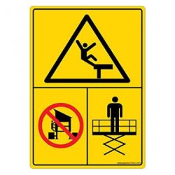 Safety Sign Store DS412-A6V-01 Warning: Fall Hazard - Graphic Sign Board