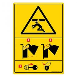 Safety Sign Store DS414-A6PC-01 Warning: Crushing Hazard-Shredder - Graphic Sign Board