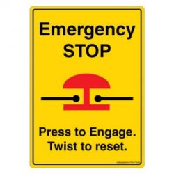 Safety Sign Store DS417-A6V-01 Emergency Stop Sign Board