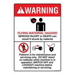 Safety Sign Store DS431-A4V-01 Warning: Flying Material Hazard Sign Board